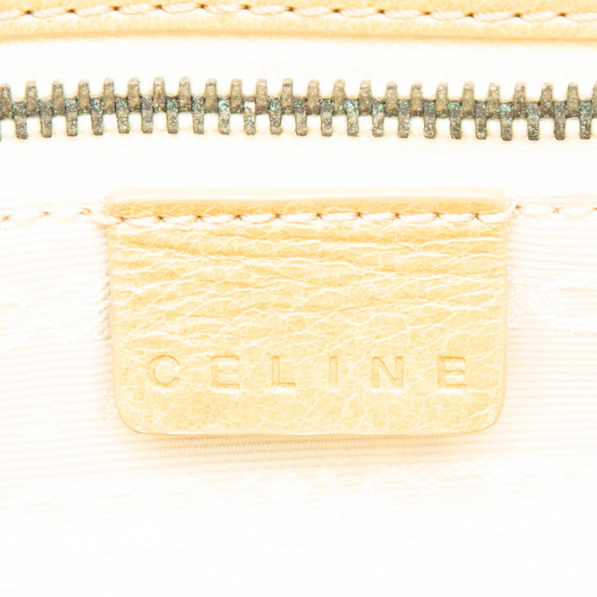 Celine Spiraling Macadam Embossed Leather Top Handle Bag