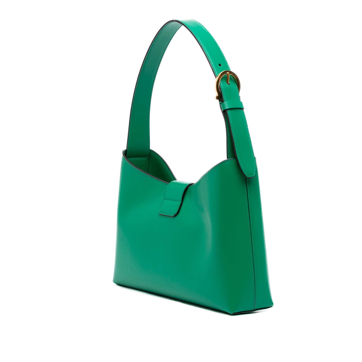Ferragamo Leather Gancini Trifolio Shoulder Bag — Green