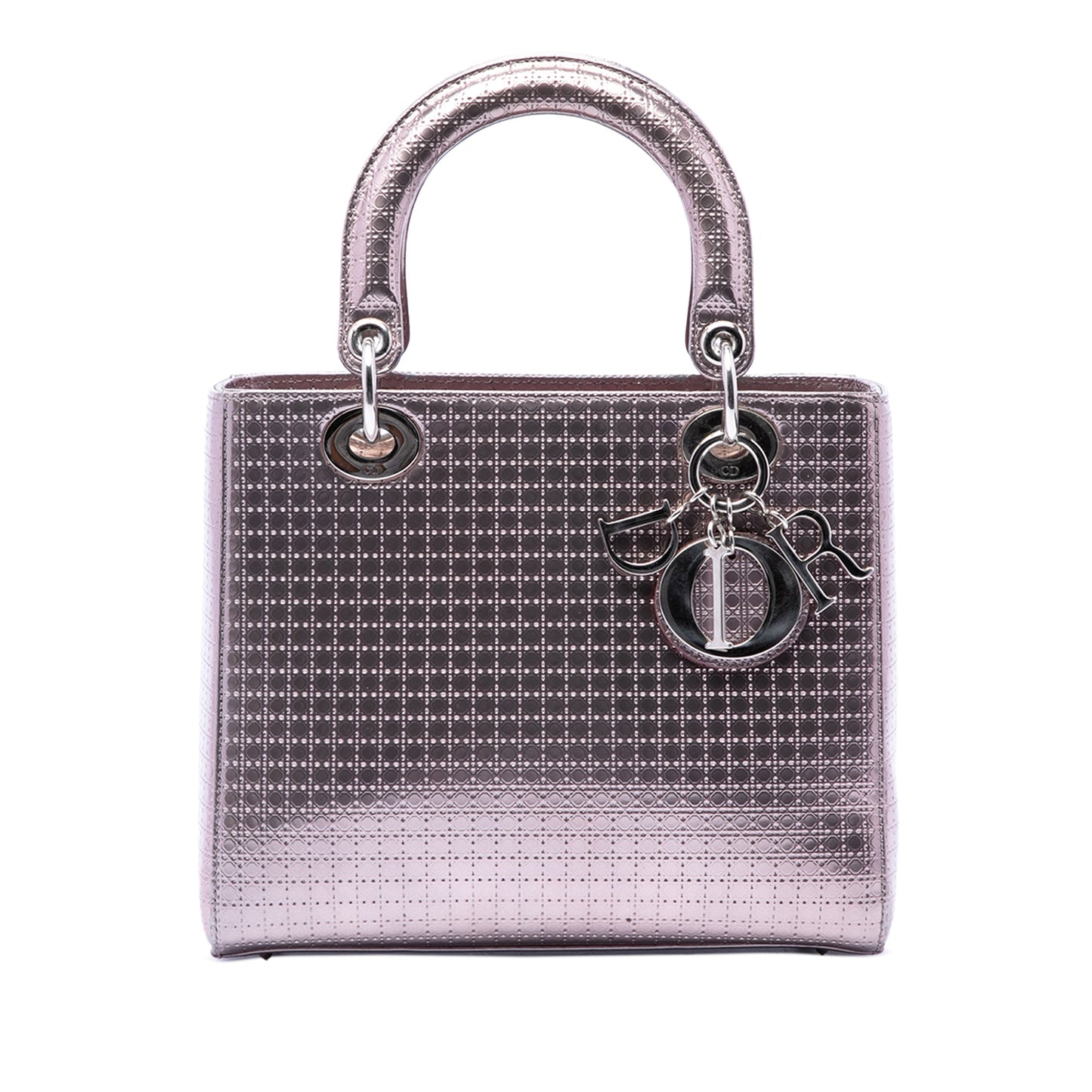 Dior Medium Metallic Patent Microcannage Lady Dior