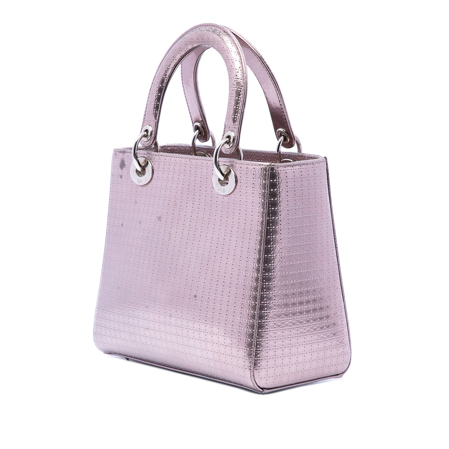 Dior Medium Metallic Patent Microcannage Lady Dior