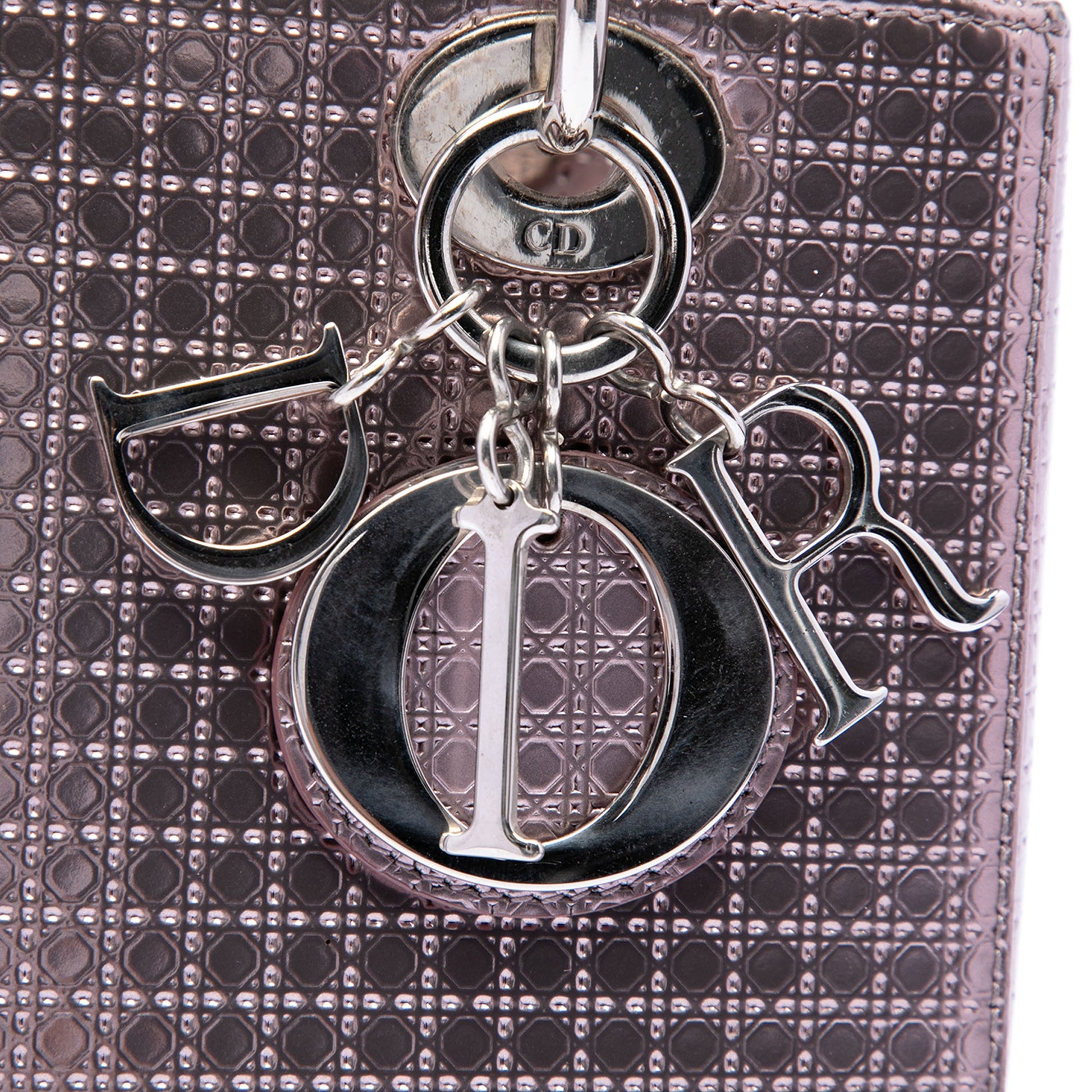 Dior Medium Metallic Patent Microcannage Lady Dior