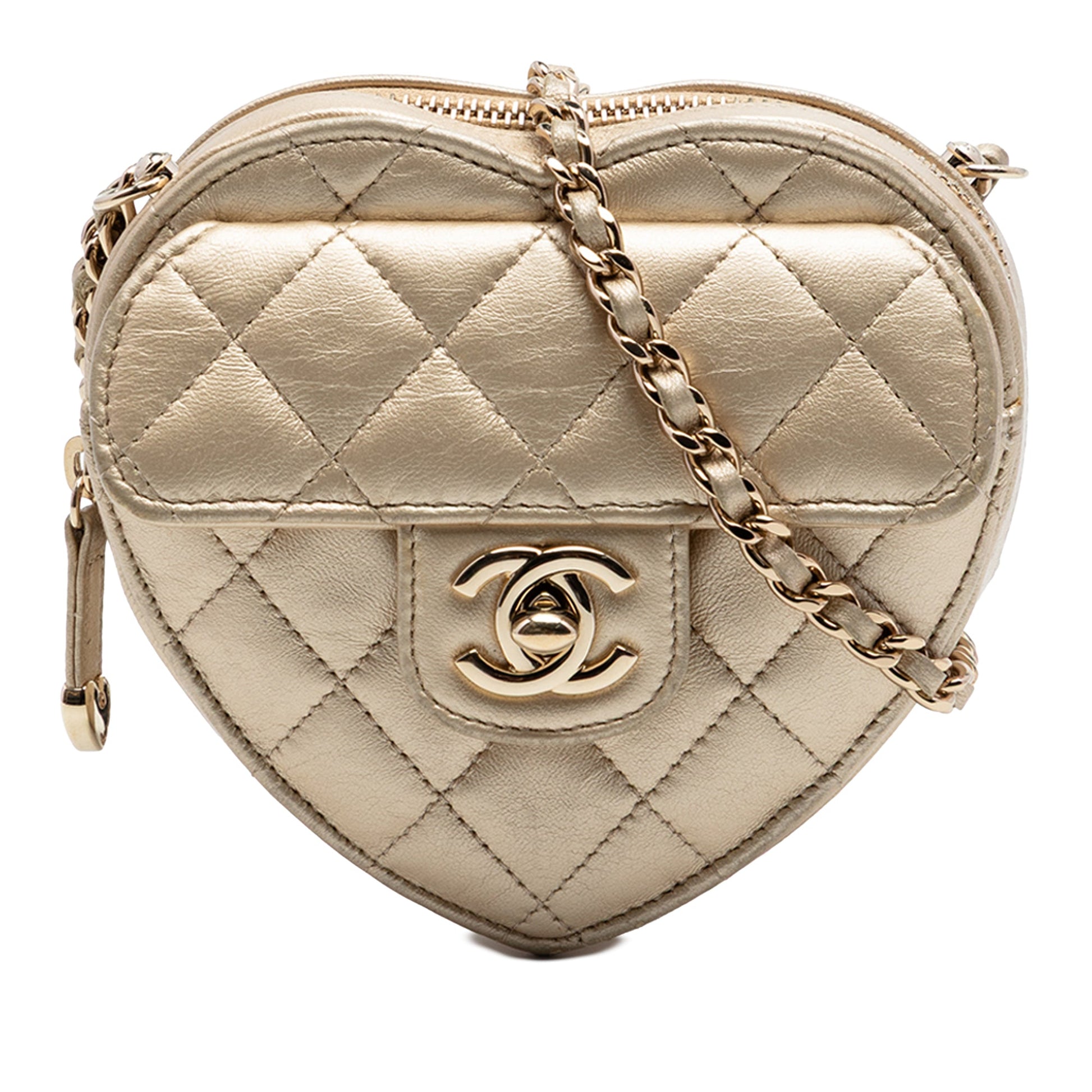 Chanel Mini Metallic Lambskin CC in Love Heart Crossbody