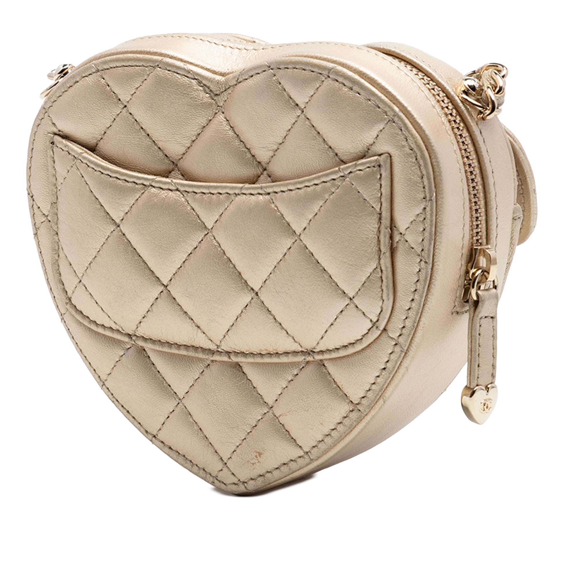 Chanel Mini Metallic Lambskin CC in Love Heart Crossbody