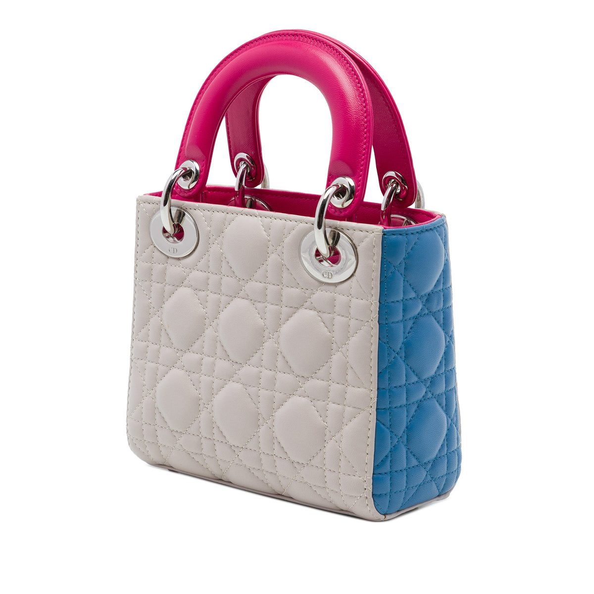 Dior Mini Tricolor Lambskin Cannage Lady Dior — Brown