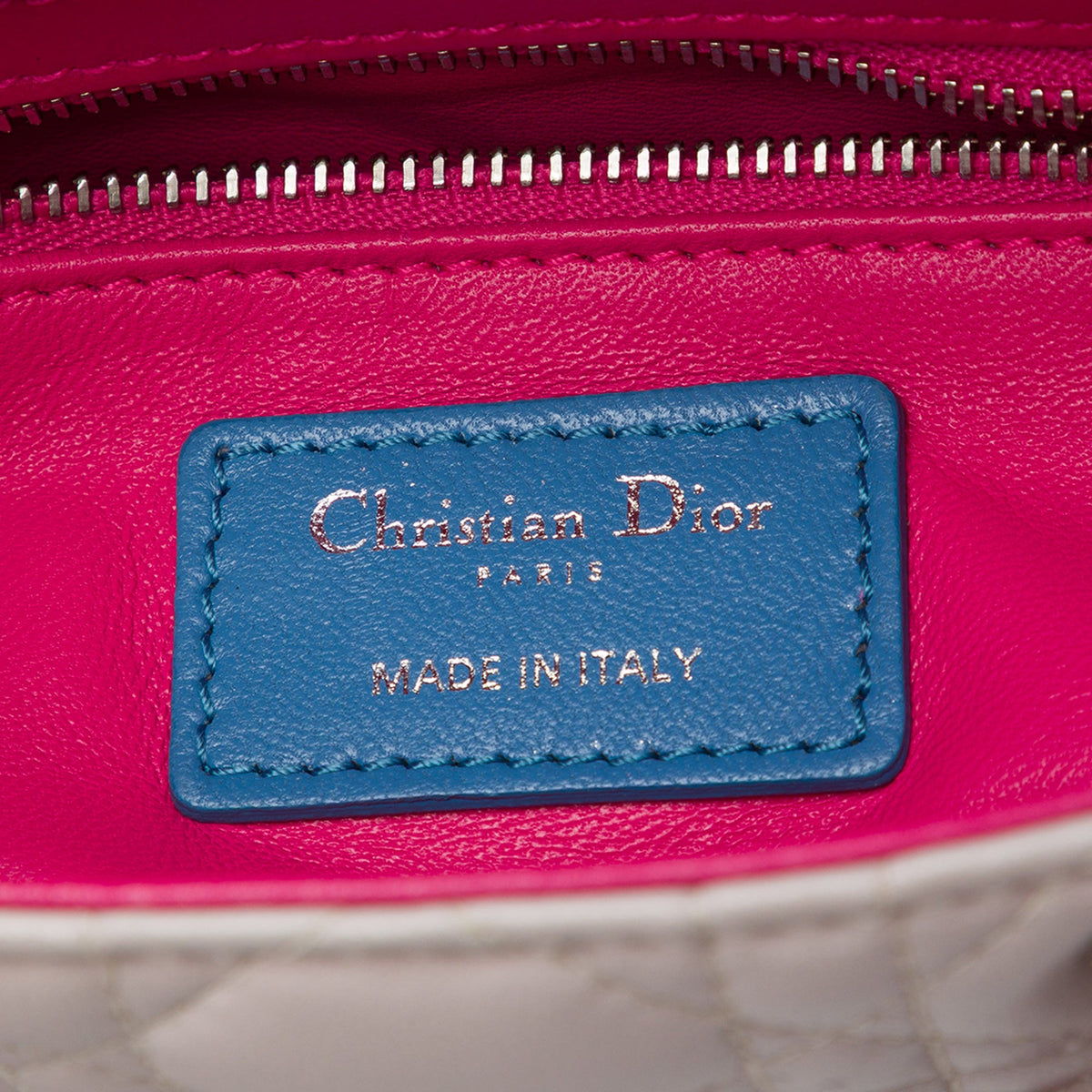 Dior Mini Tricolor Lambskin Cannage Lady Dior — Brown