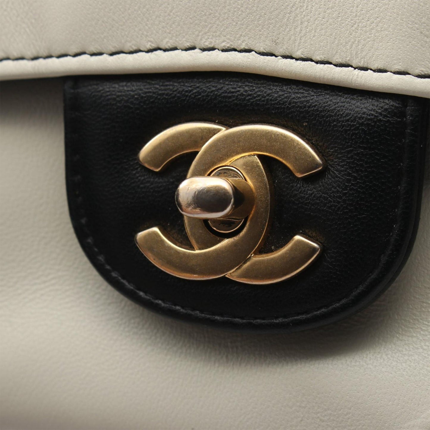 Chanel Medium Classic Lambskin Geometric Patchwork Double Flap