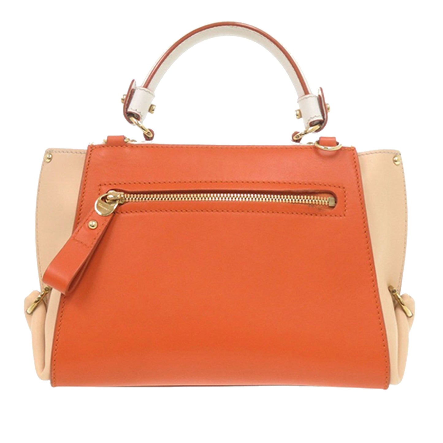 Small Tricolor Leather Gancini Sofia Satchel