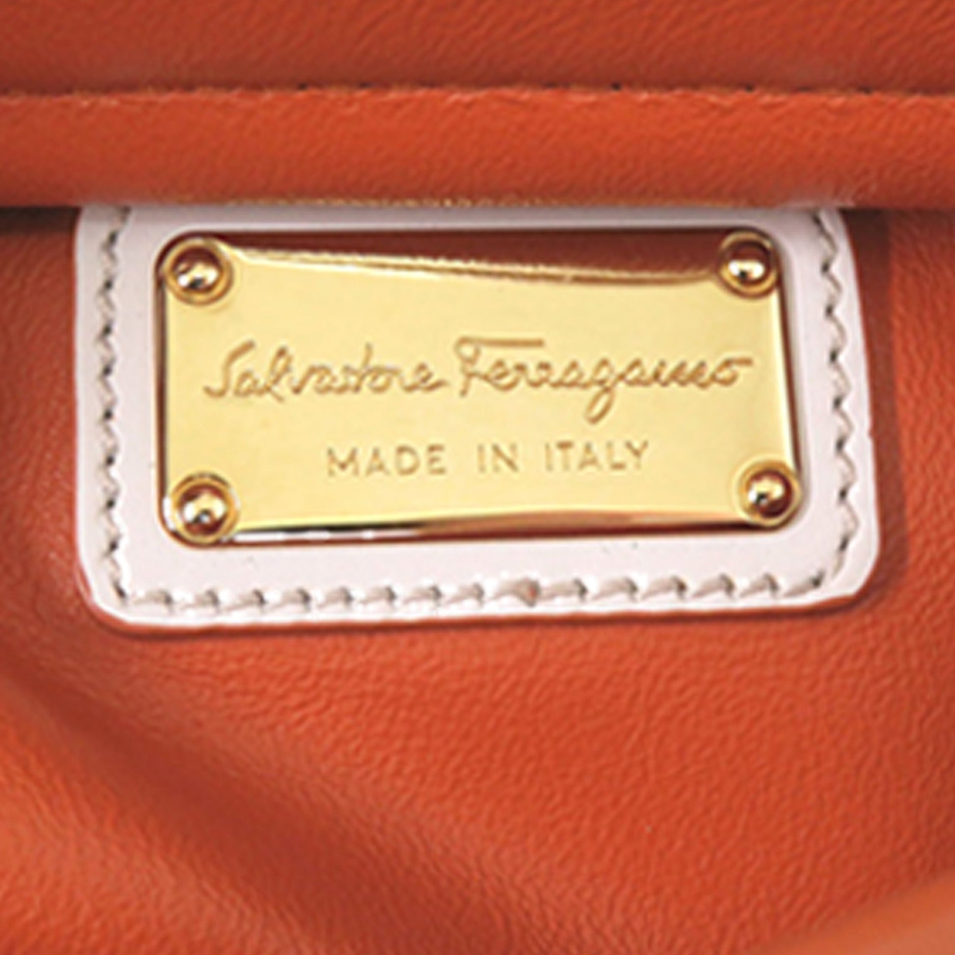 Small Tricolor Leather Gancini Sofia Satchel
