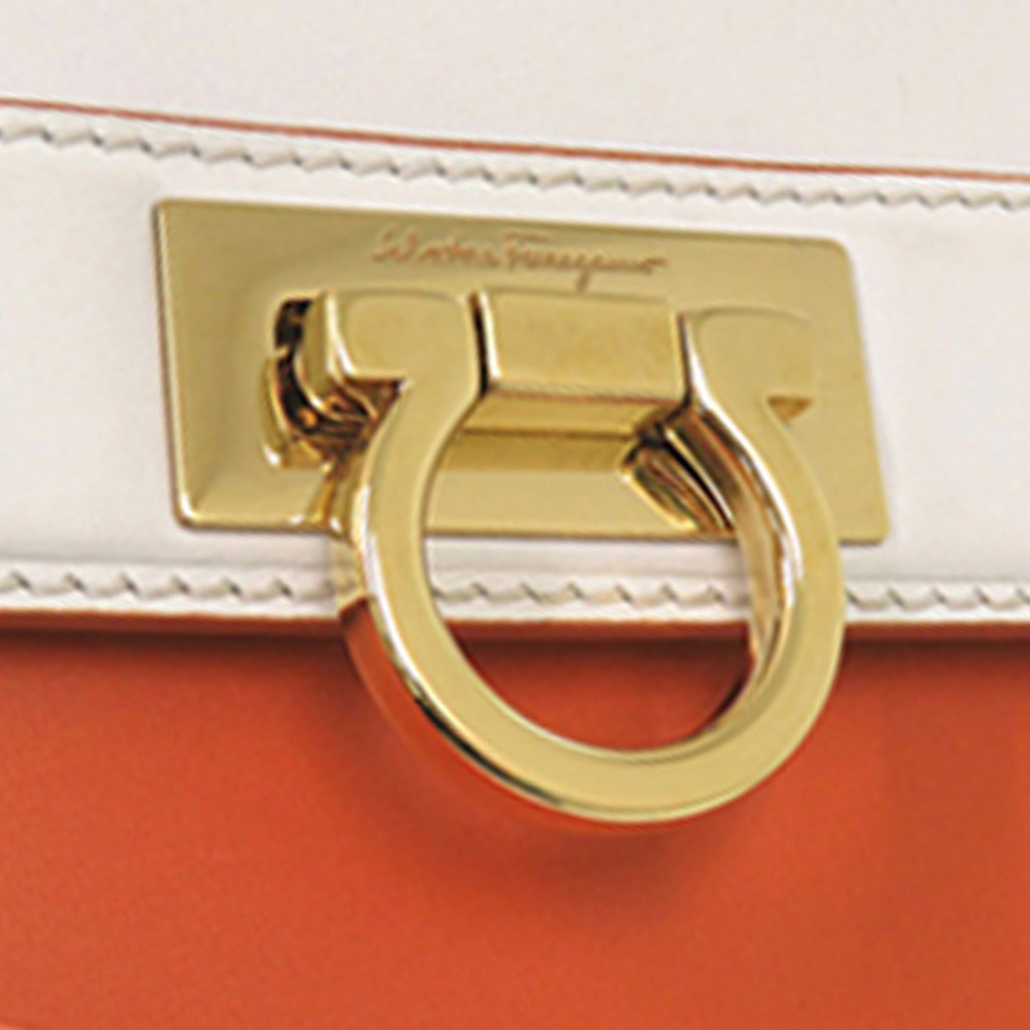 Small Tricolor Leather Gancini Sofia Satchel