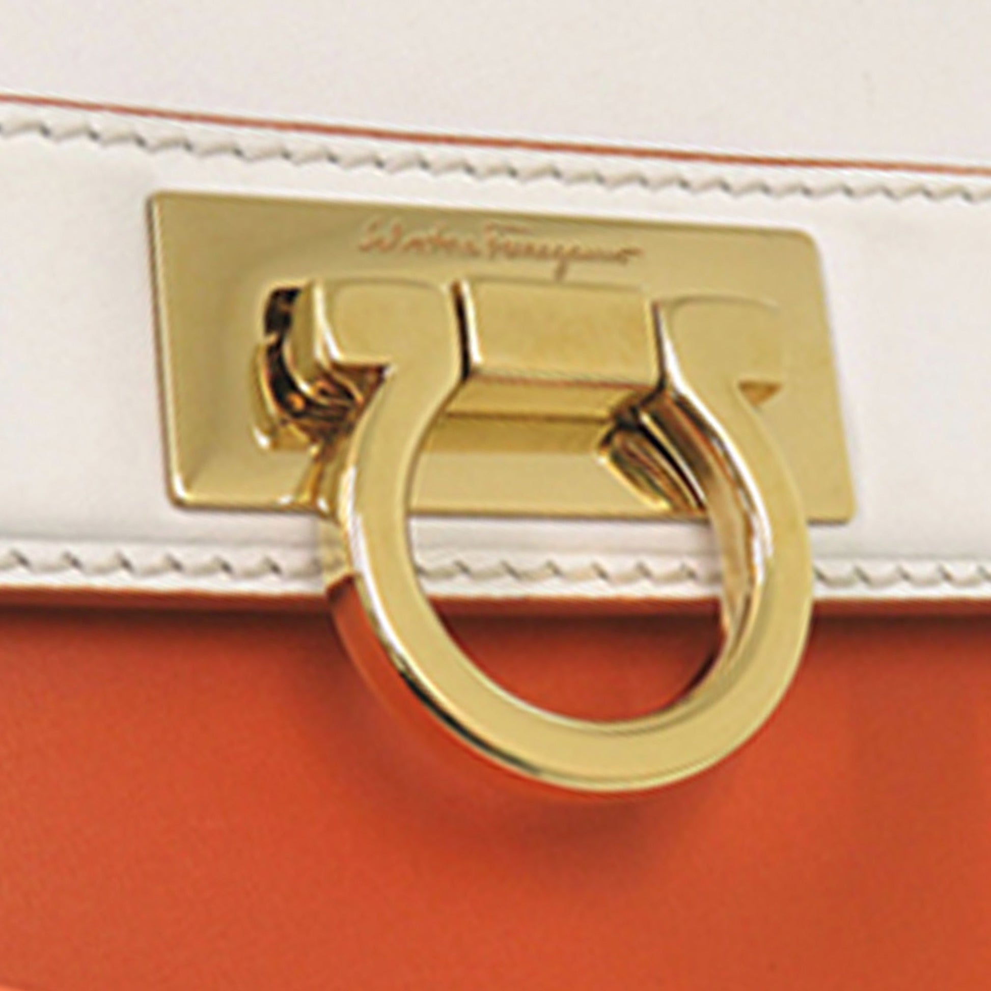 Small Tricolor Leather Gancini Sofia Satchel