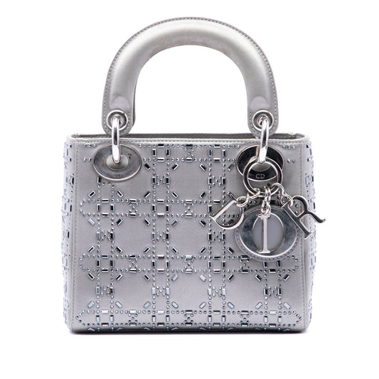 Dior Mini Satin Cannage Crystal Embellished Lady Dior