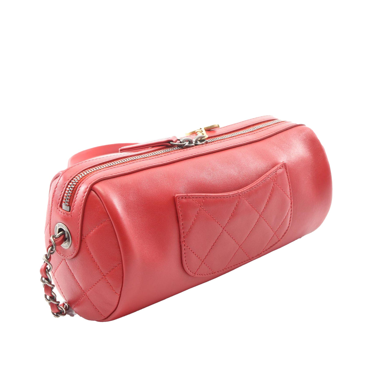 Chanel Calfskin Signature Chain Signe Bowling Bag