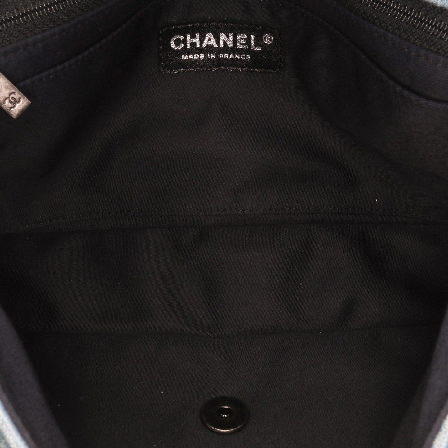 Chanel Medium Embroidered Denim Perfume Bottle Single Flap