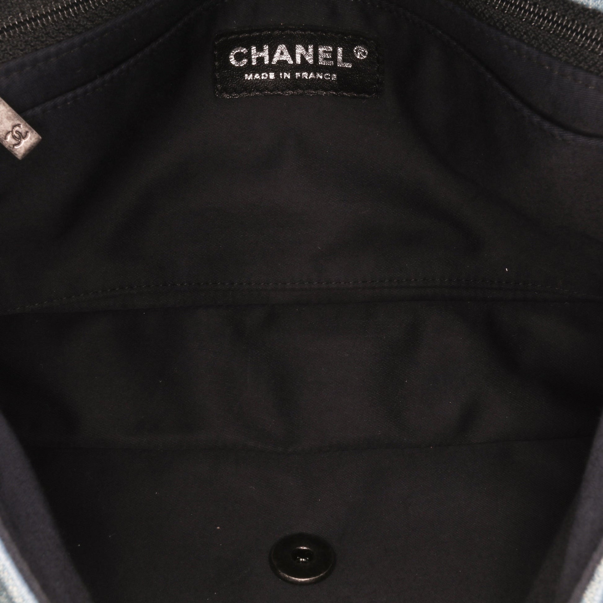 Chanel Medium Embroidered Denim Perfume Bottle Single Flap