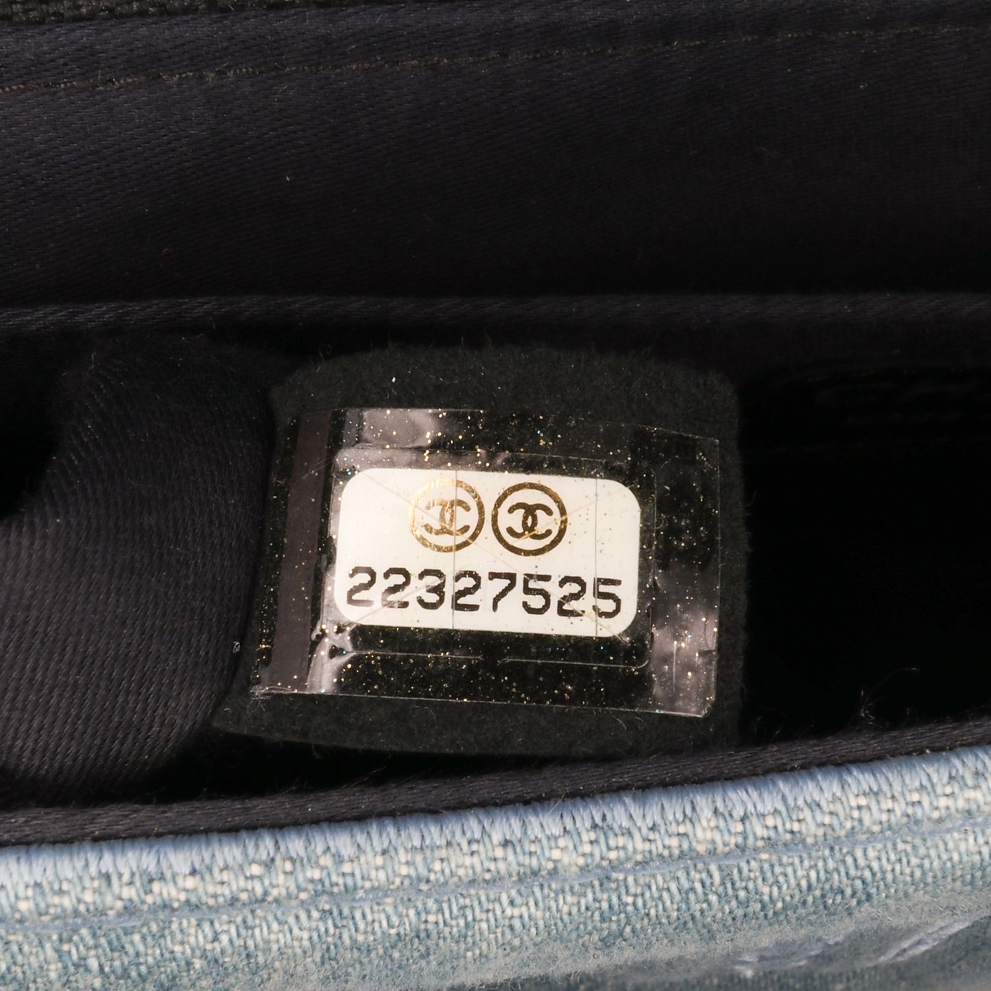 Chanel Medium Embroidered Denim Perfume Bottle Single Flap