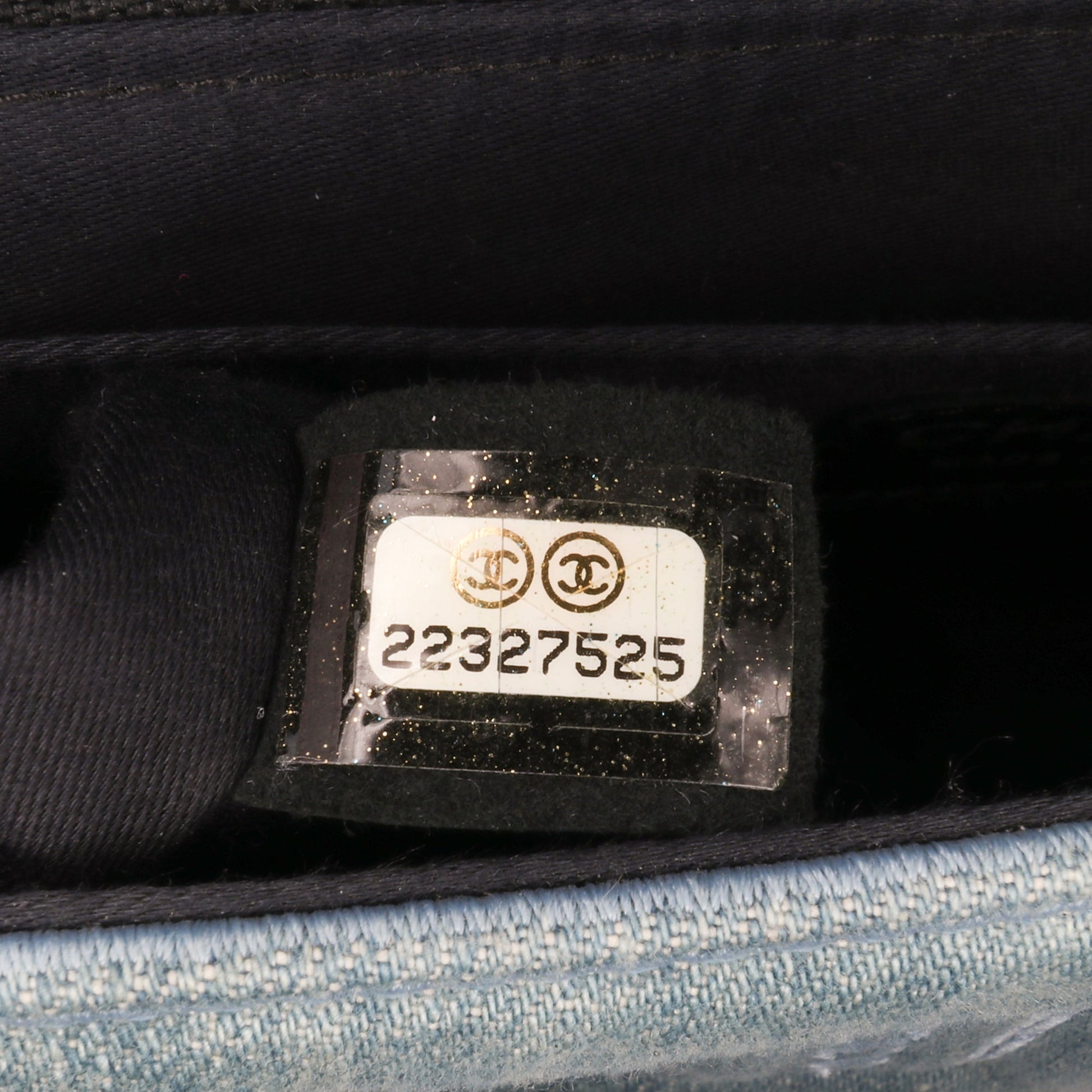 Chanel Medium Embroidered Denim Perfume Bottle Single Flap
