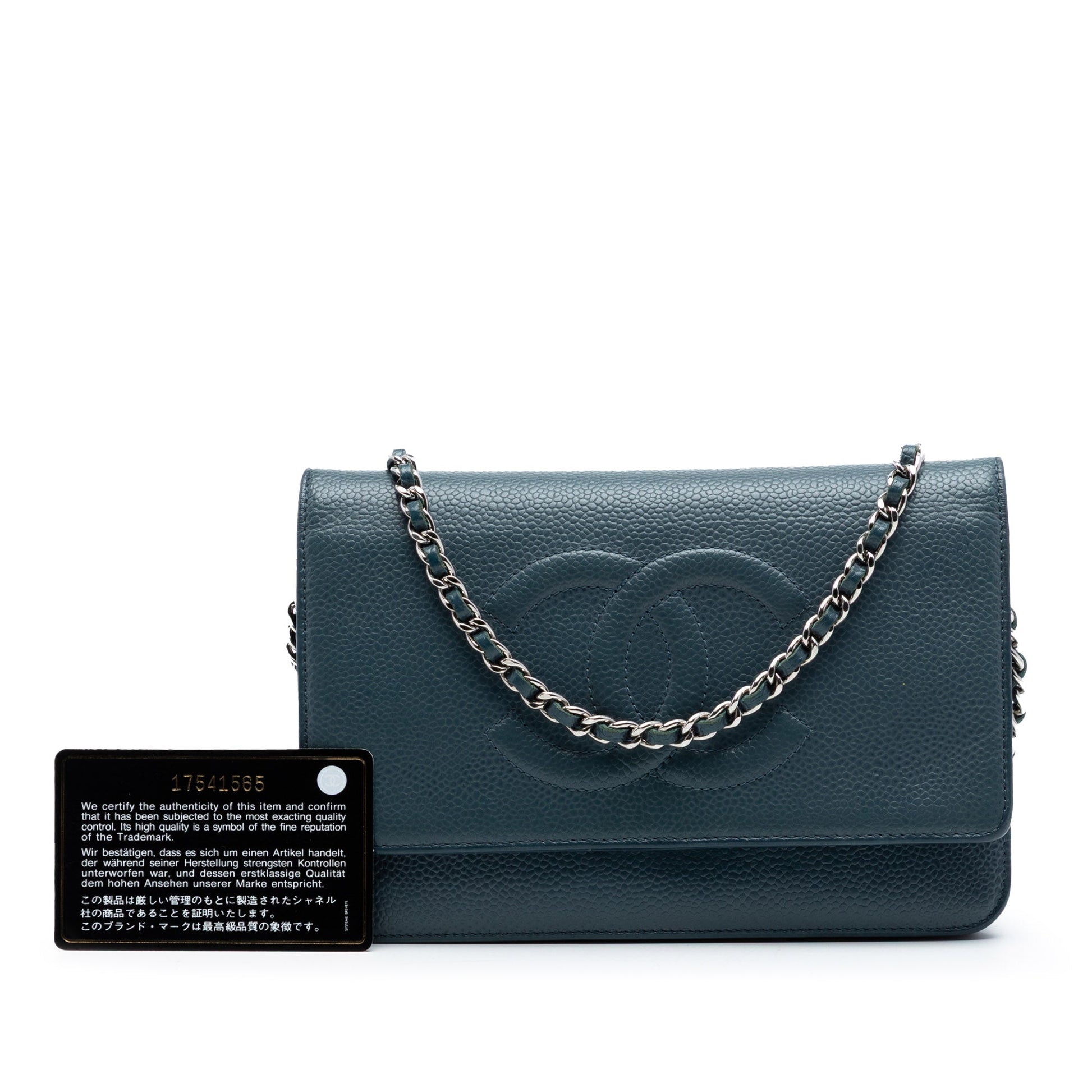 Chanel CC Caviar Wallet On Chain