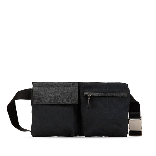 Gucci GG Canvas Double Pocket Belt Bag
