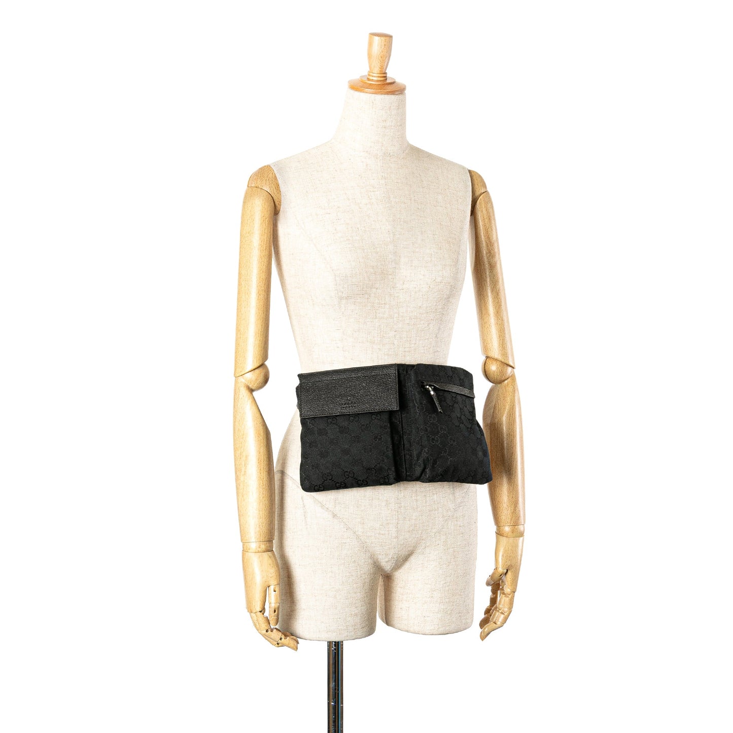 Gucci GG Canvas Double Pocket Belt Bag