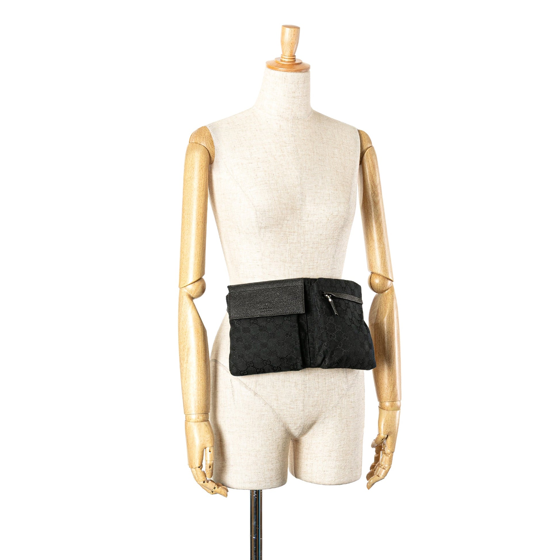 Gucci GG Canvas Double Pocket Belt Bag