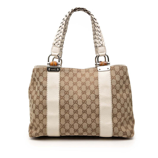 Gucci Medium GG Canvas Bamboo Libeccio Tote