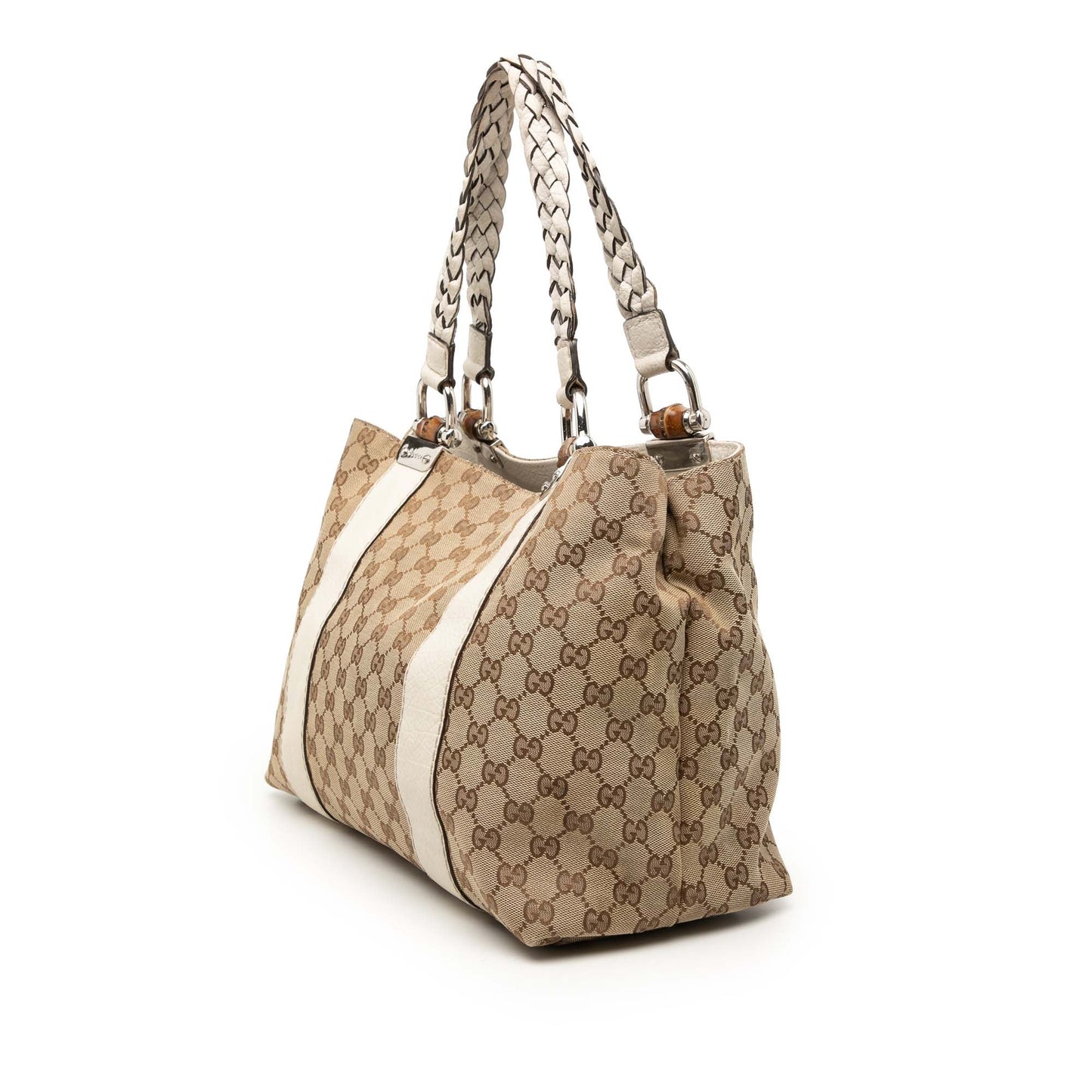 Gucci Medium GG Canvas Bamboo Libeccio Tote