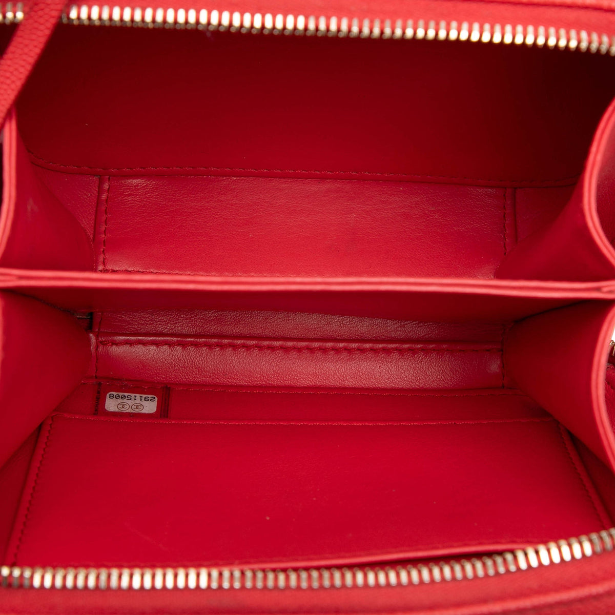 Chanel Small Caviar CC Filigree Vanity Case — Red