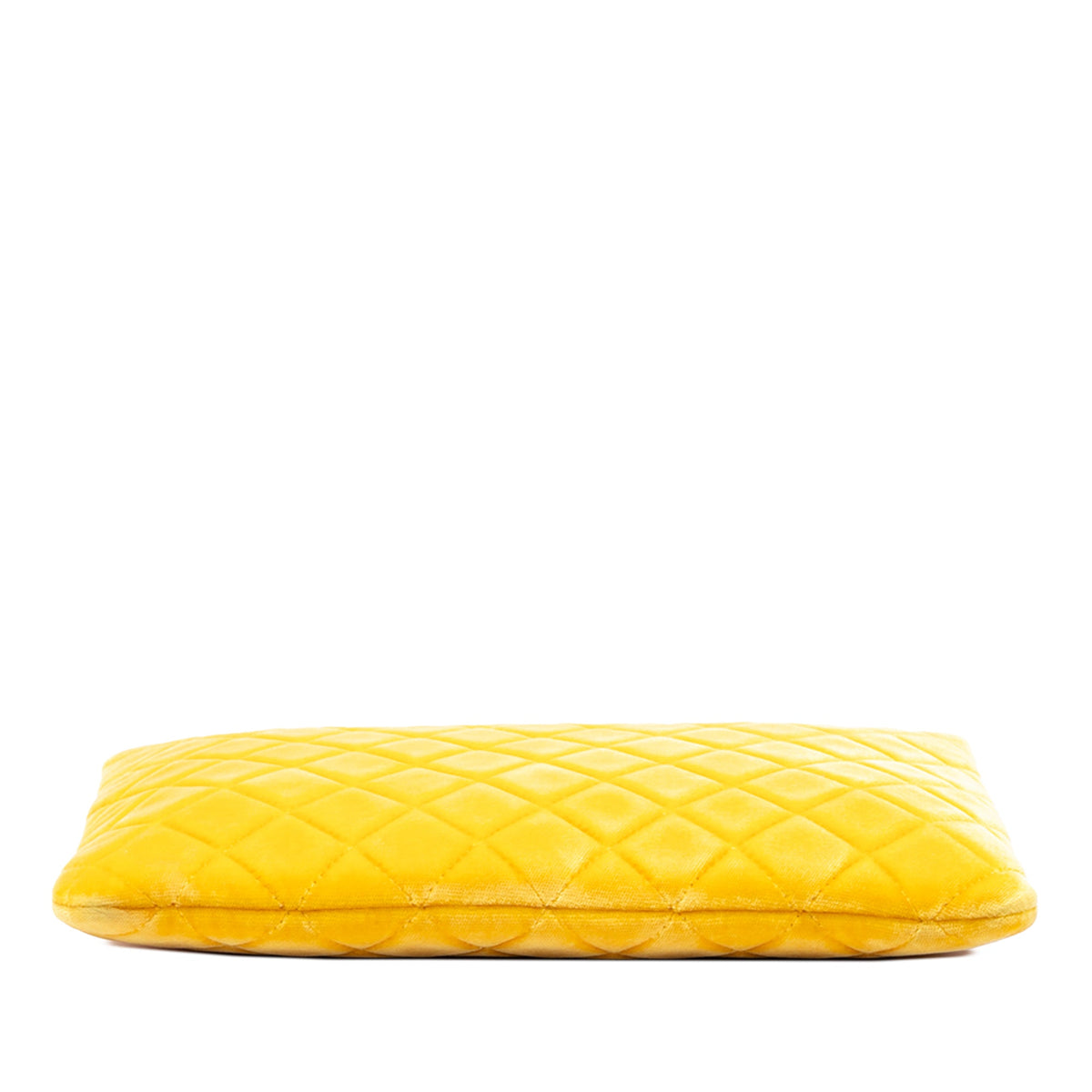 Chanel Medium CC Quilted Velvet O Case Clutch — Yellow