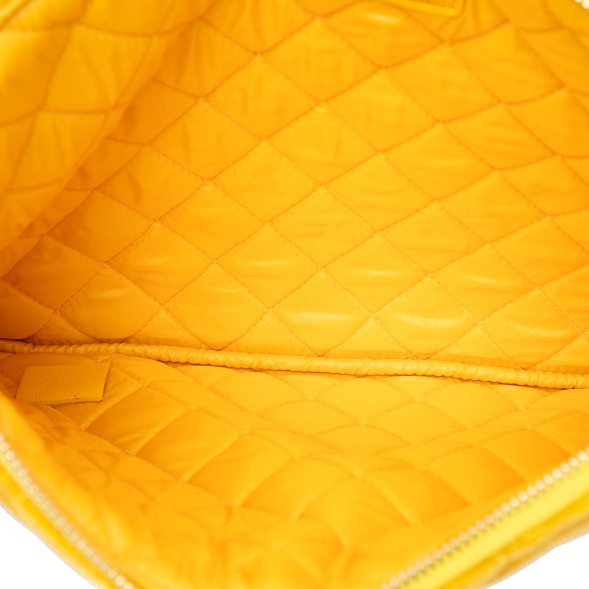Chanel Medium CC Quilted Velvet O Case Clutch — Yellow