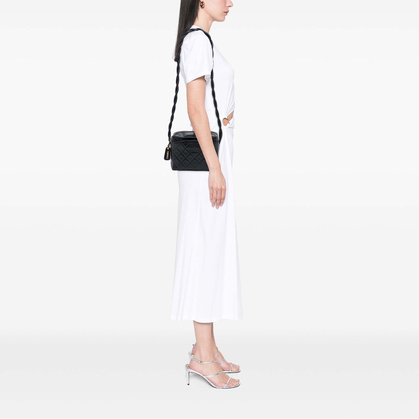 Chanel CC Quilted Lambskin Twisted Strap Crossbody