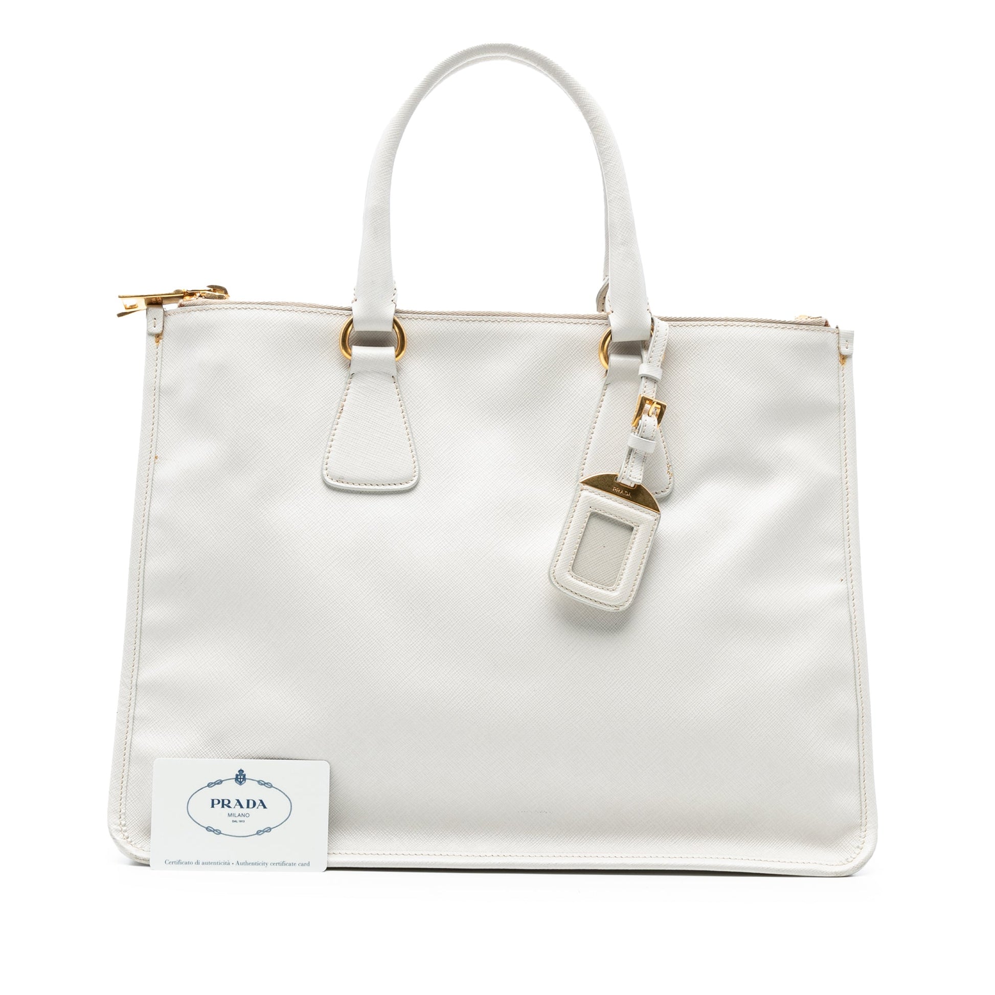 Prada Saffiano Lux Double Zip Tote