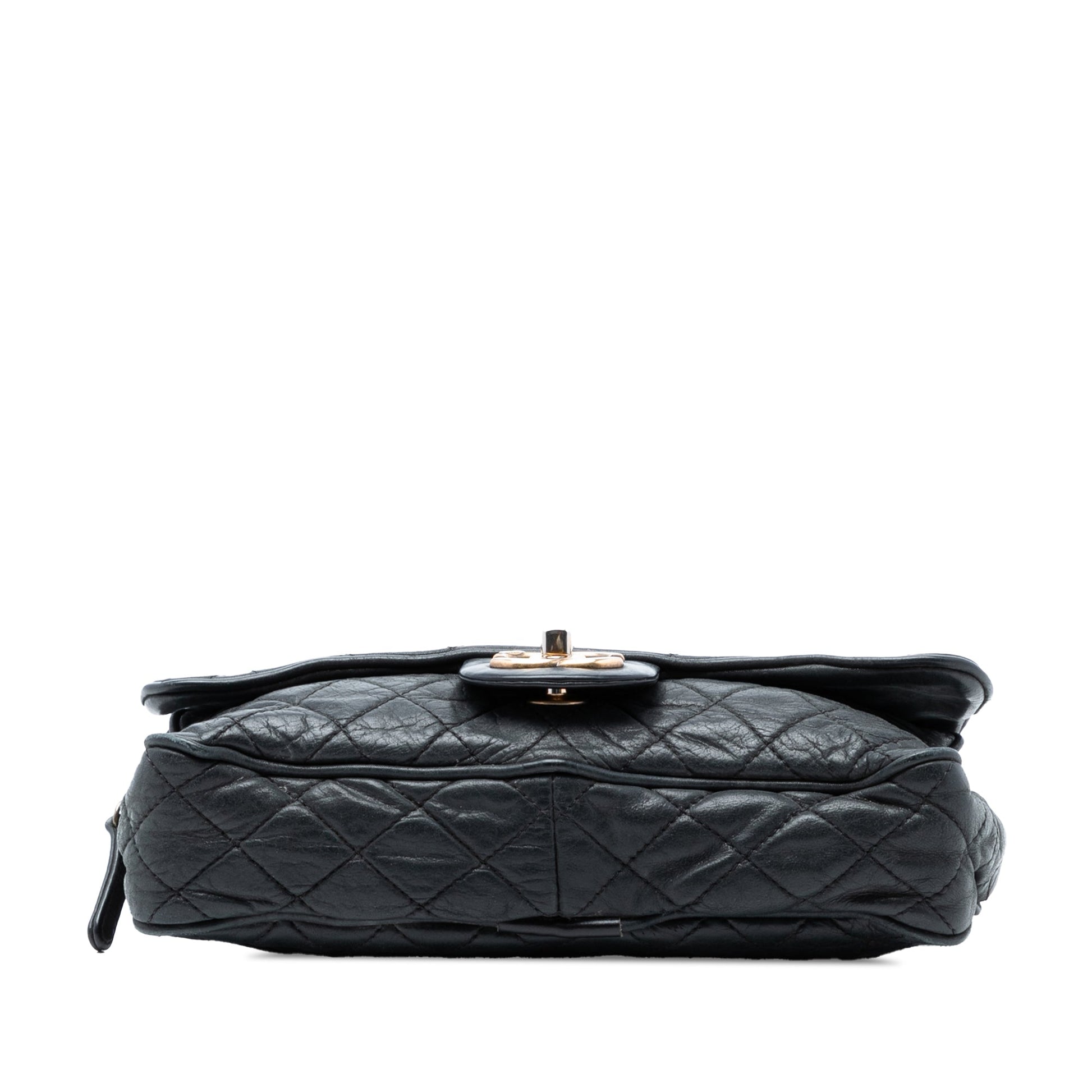 Small Quilted Iridescent Calfskin Shiva Flap