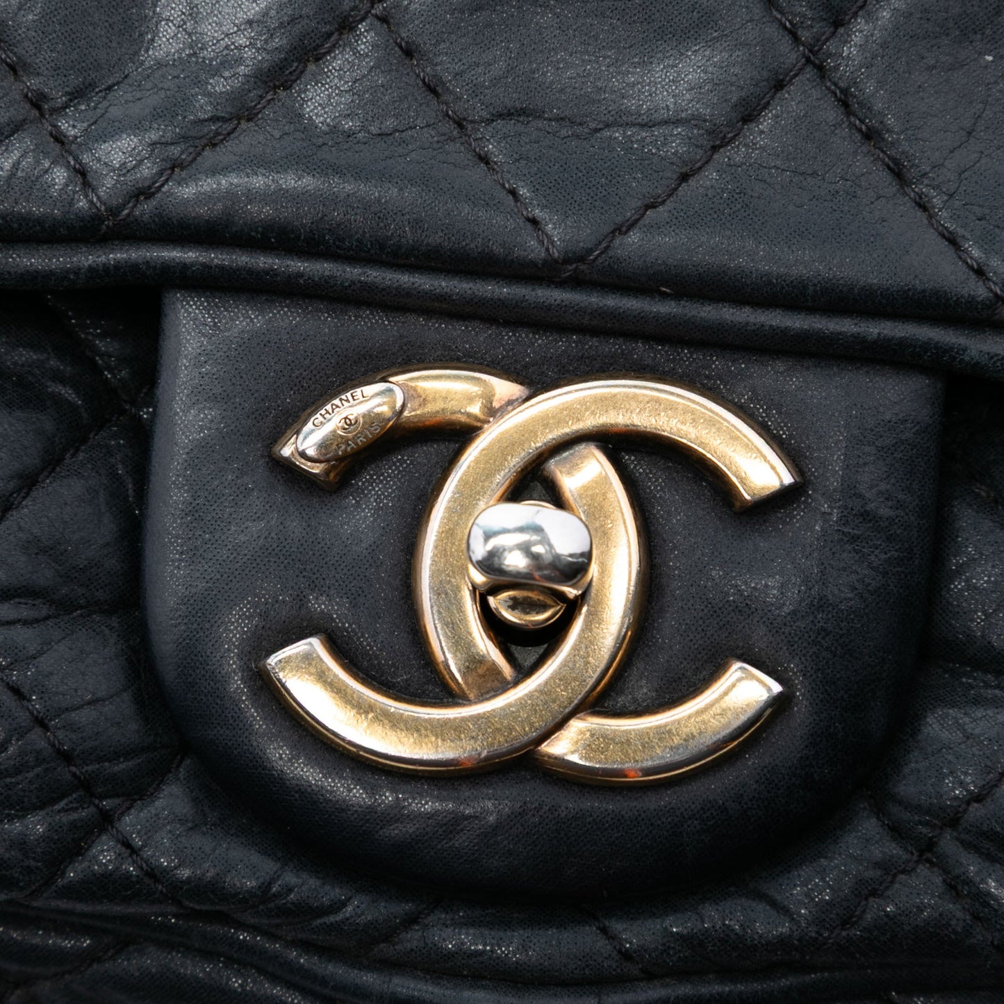 Small Quilted Iridescent Calfskin Shiva Flap