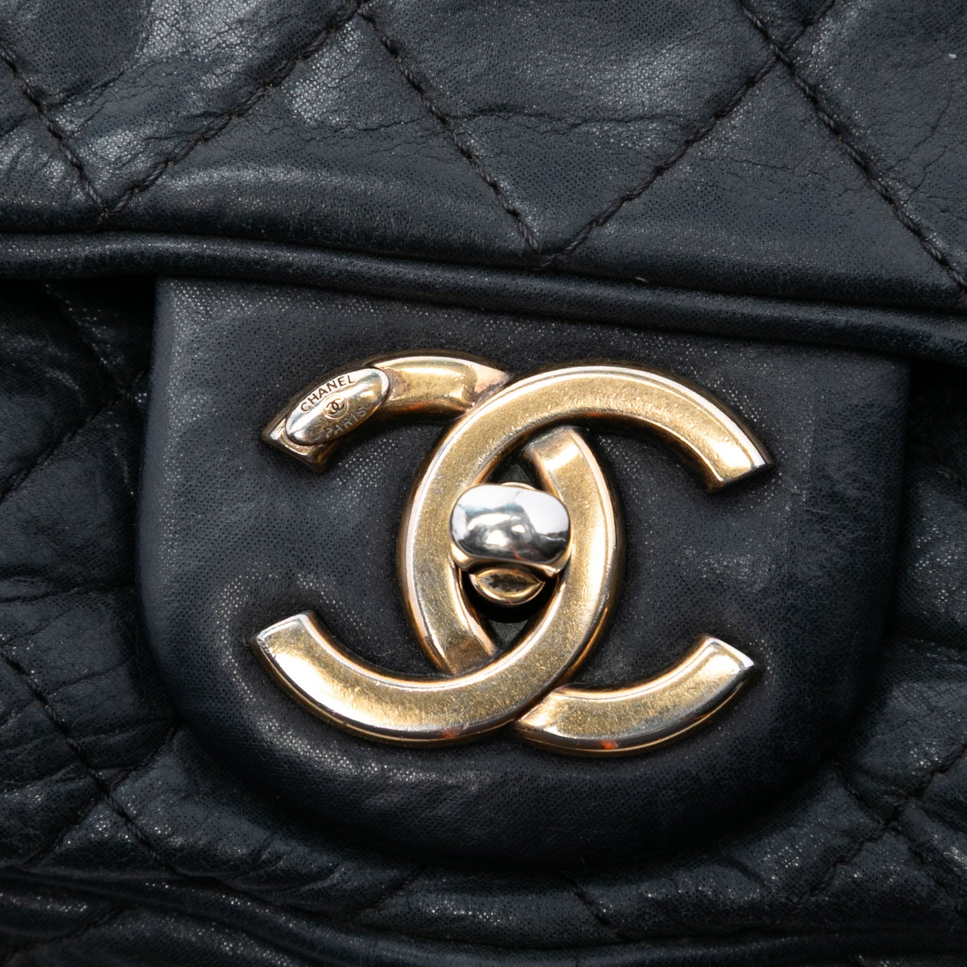 Small Quilted Iridescent Calfskin Shiva Flap