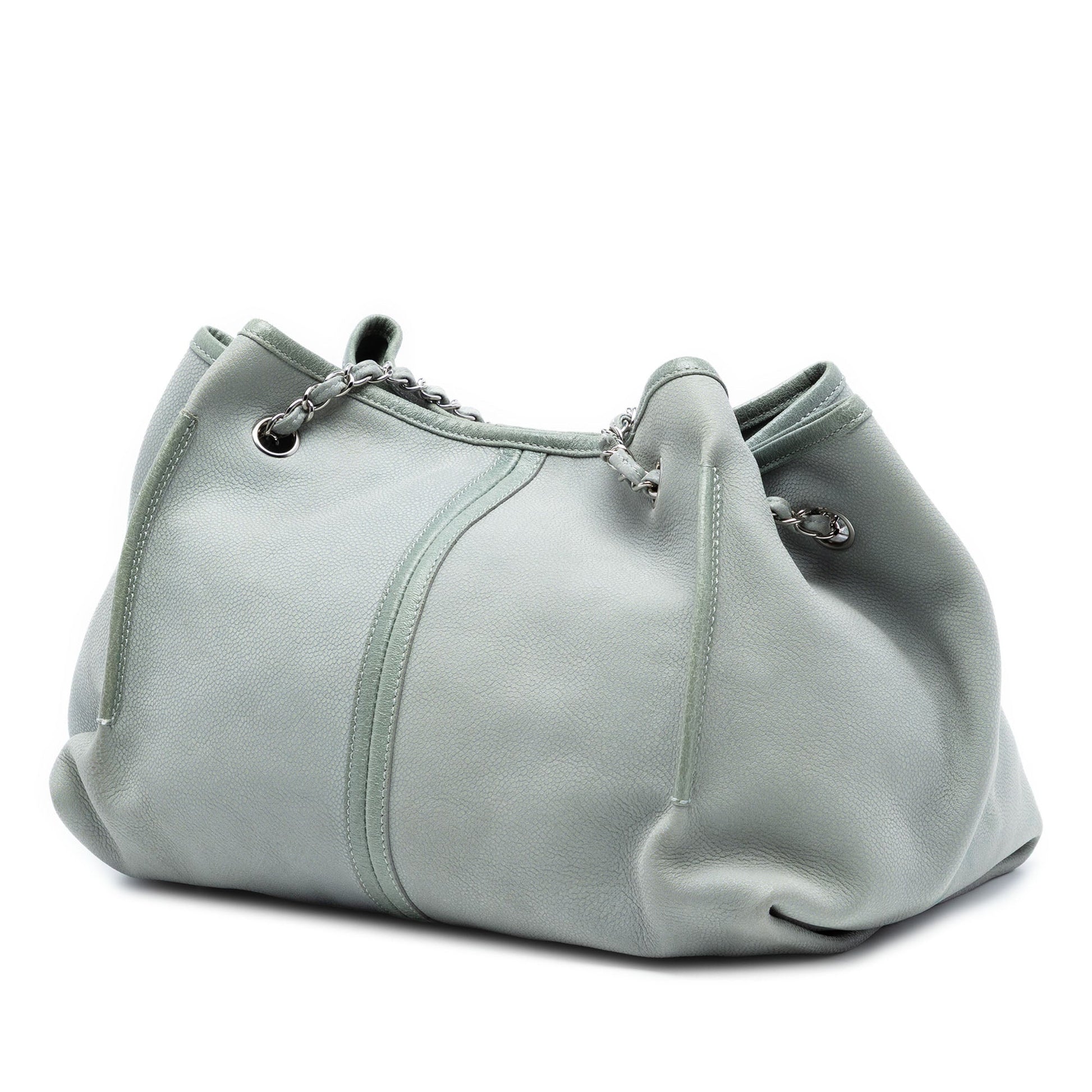 Grained Nubuck Camellia Patch Shopping Tote