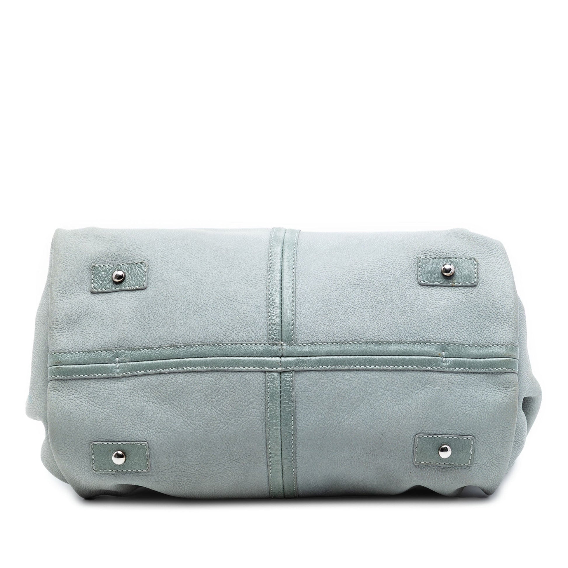 Grained Nubuck Camellia Patch Shopping Tote