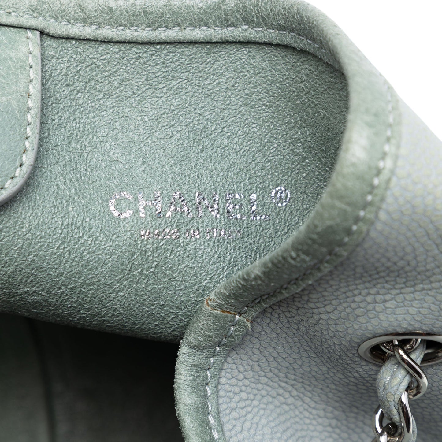 Grained Nubuck Camellia Patch Shopping Tote