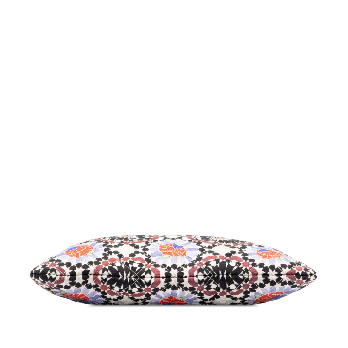 Chanel Paris Dubai Medium Quilted Printed Canvas O Case Clutch — White