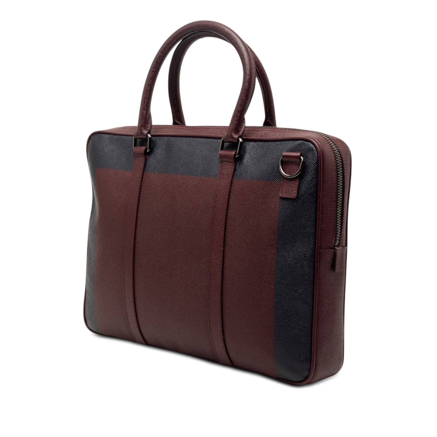 Bicolor Leather Newburg Business Bag