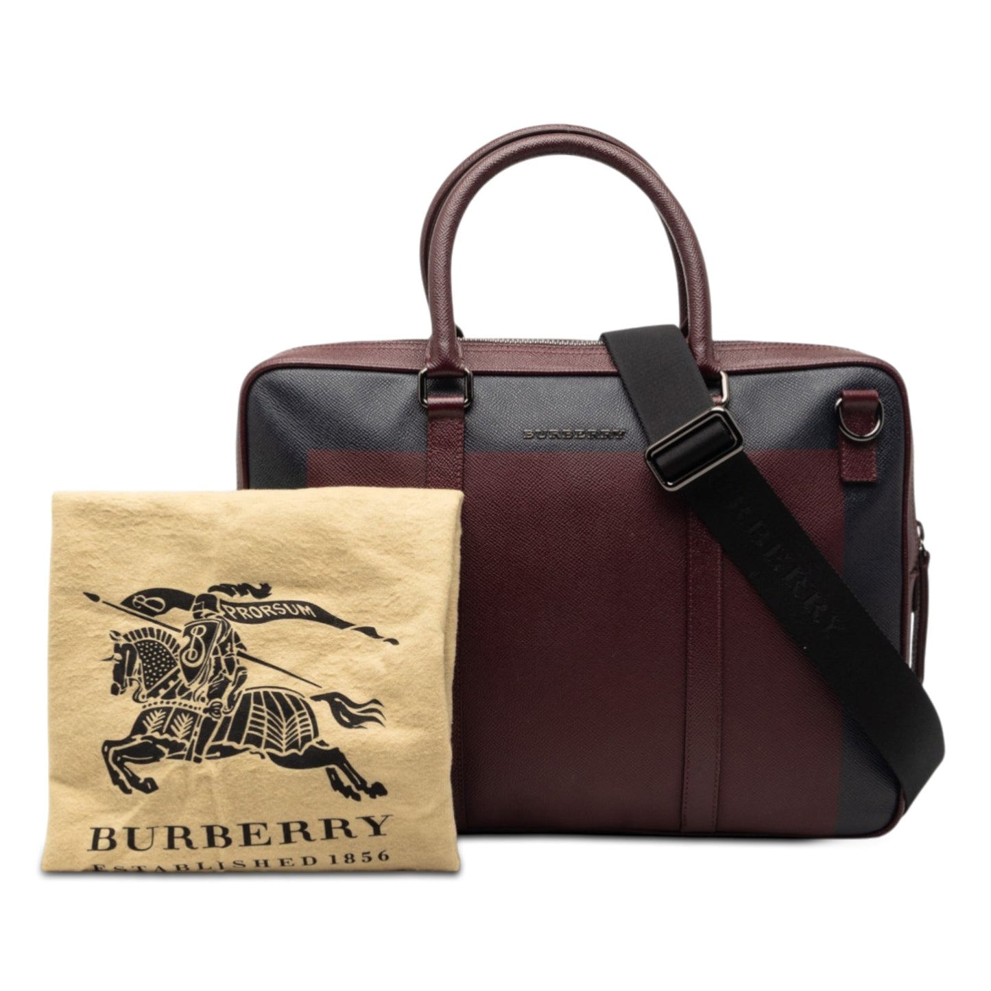 Bicolor Leather Newburg Business Bag