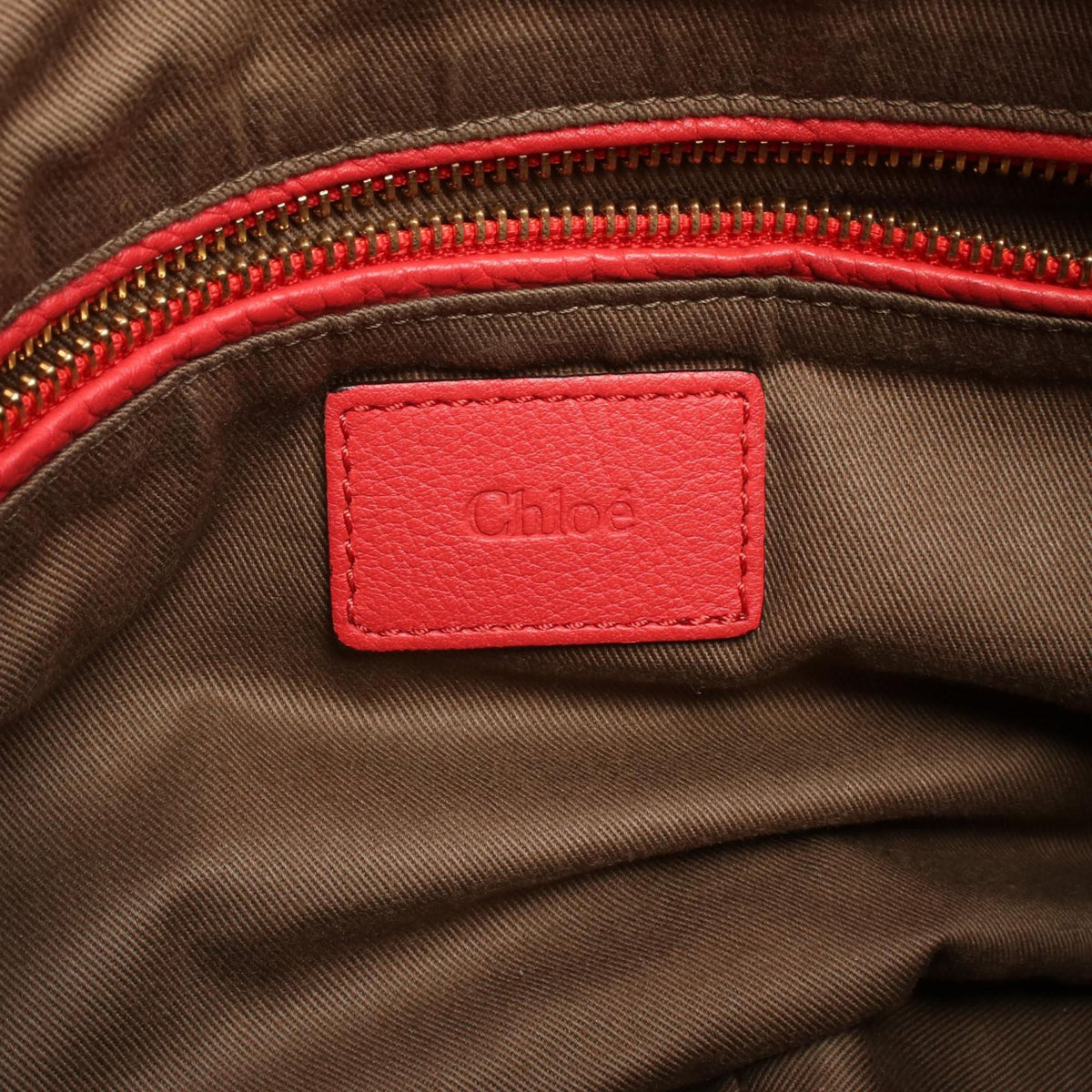 Chloé Medium Grained Calfskin Marcie Saddle Crossbody — Red