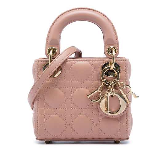 Dior Micro Lambskin Cannage Lady Dior