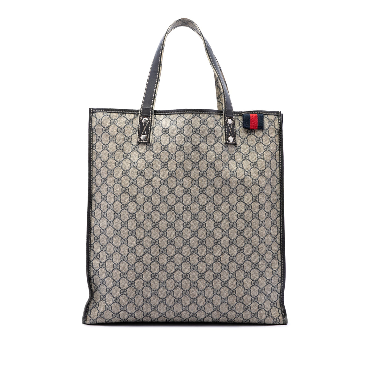 Gucci GG Supreme Web Tote — Beige