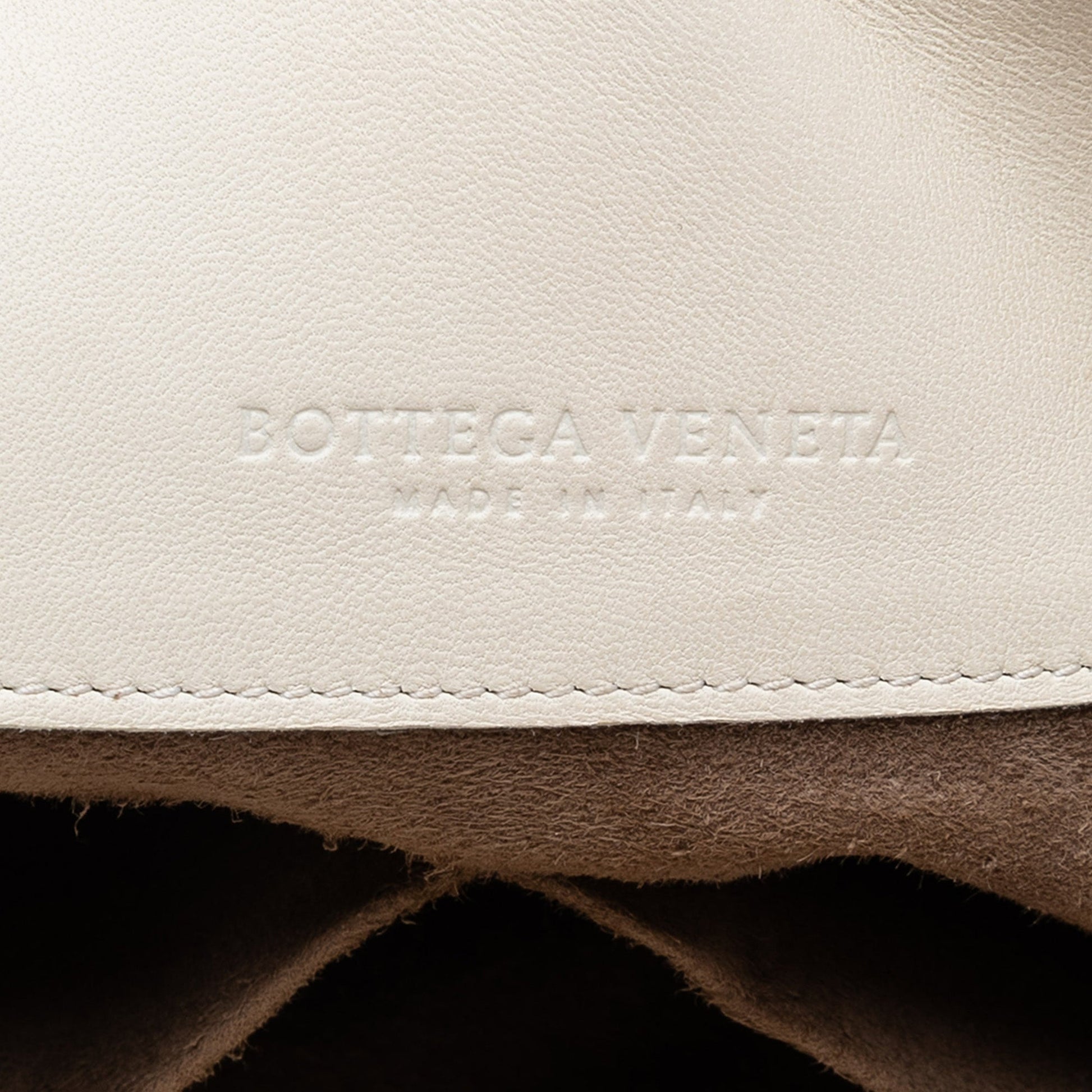 Bottega Veneta Intrecciato Trimmed Lambskin Grommet Top Handle Bag