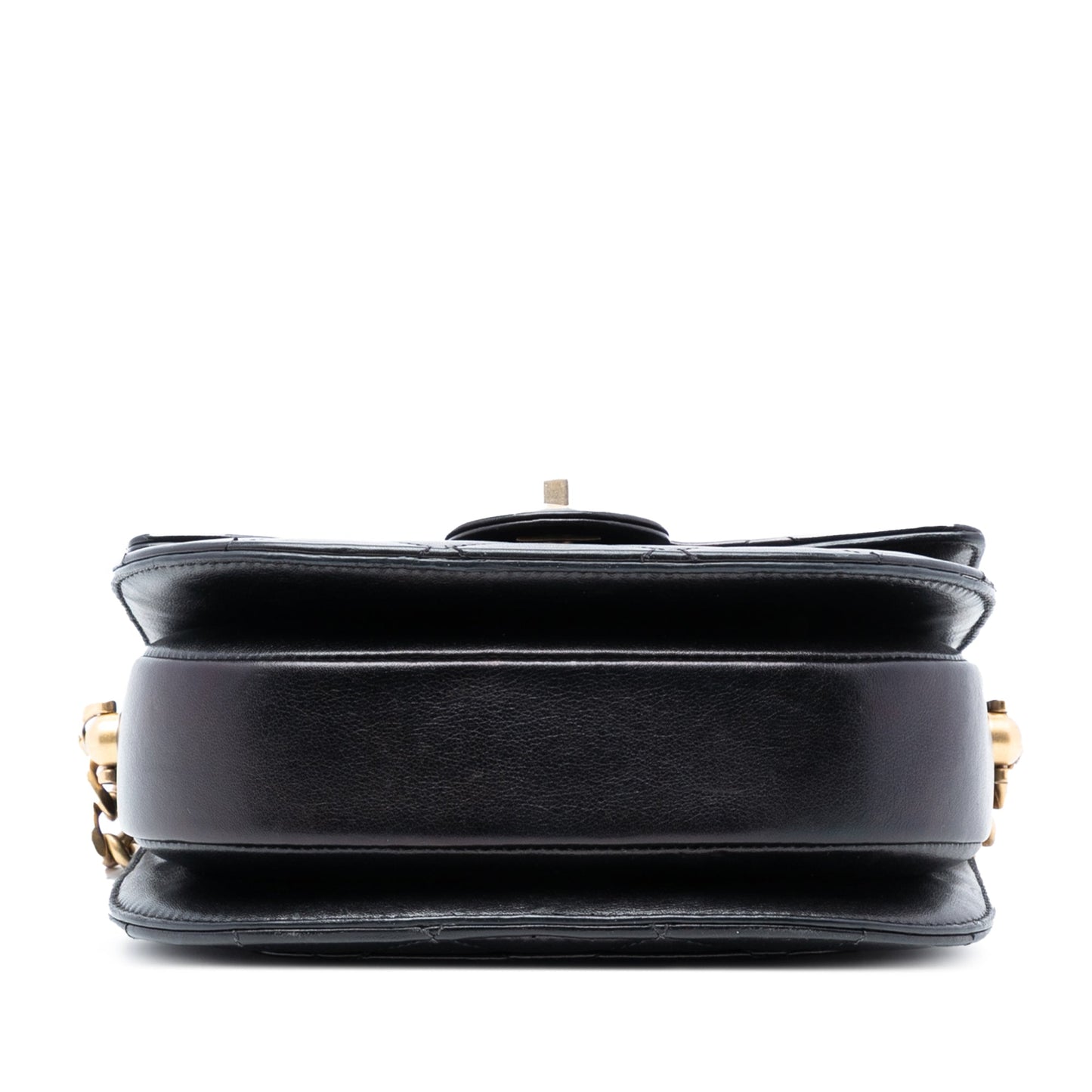 Chanel Mini CC Quilted Shiny Calfskin Round Moon Messenger Flap