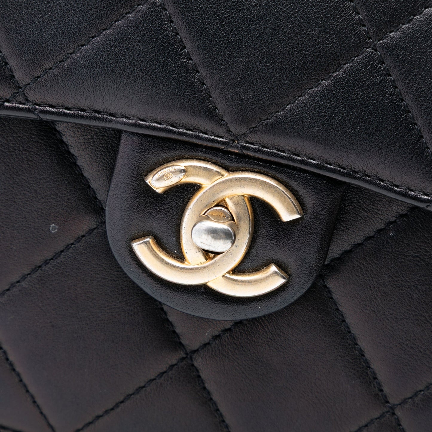 Chanel Mini CC Quilted Shiny Calfskin Round Moon Messenger Flap