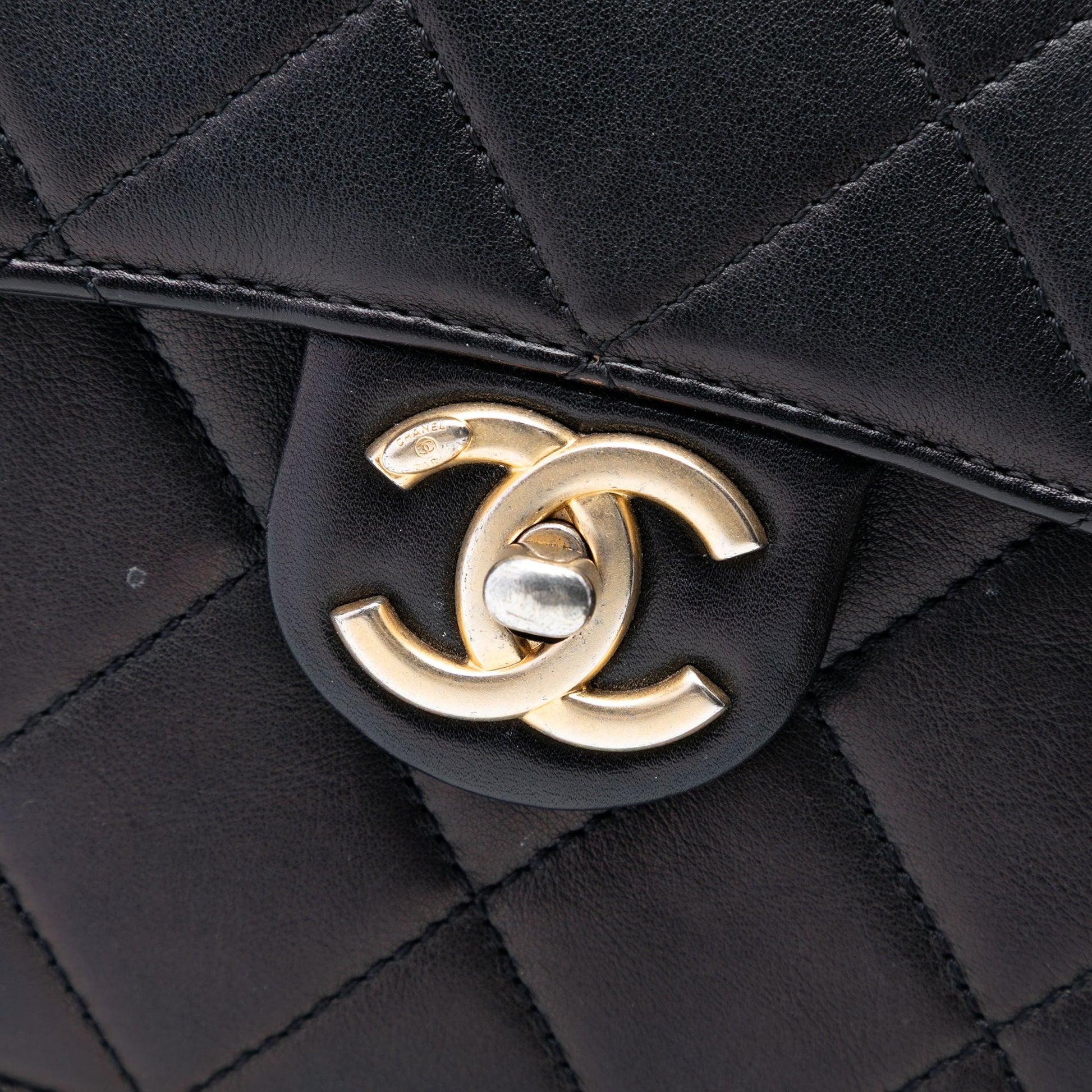 Chanel Mini CC Quilted Shiny Calfskin Round Moon Messenger Flap