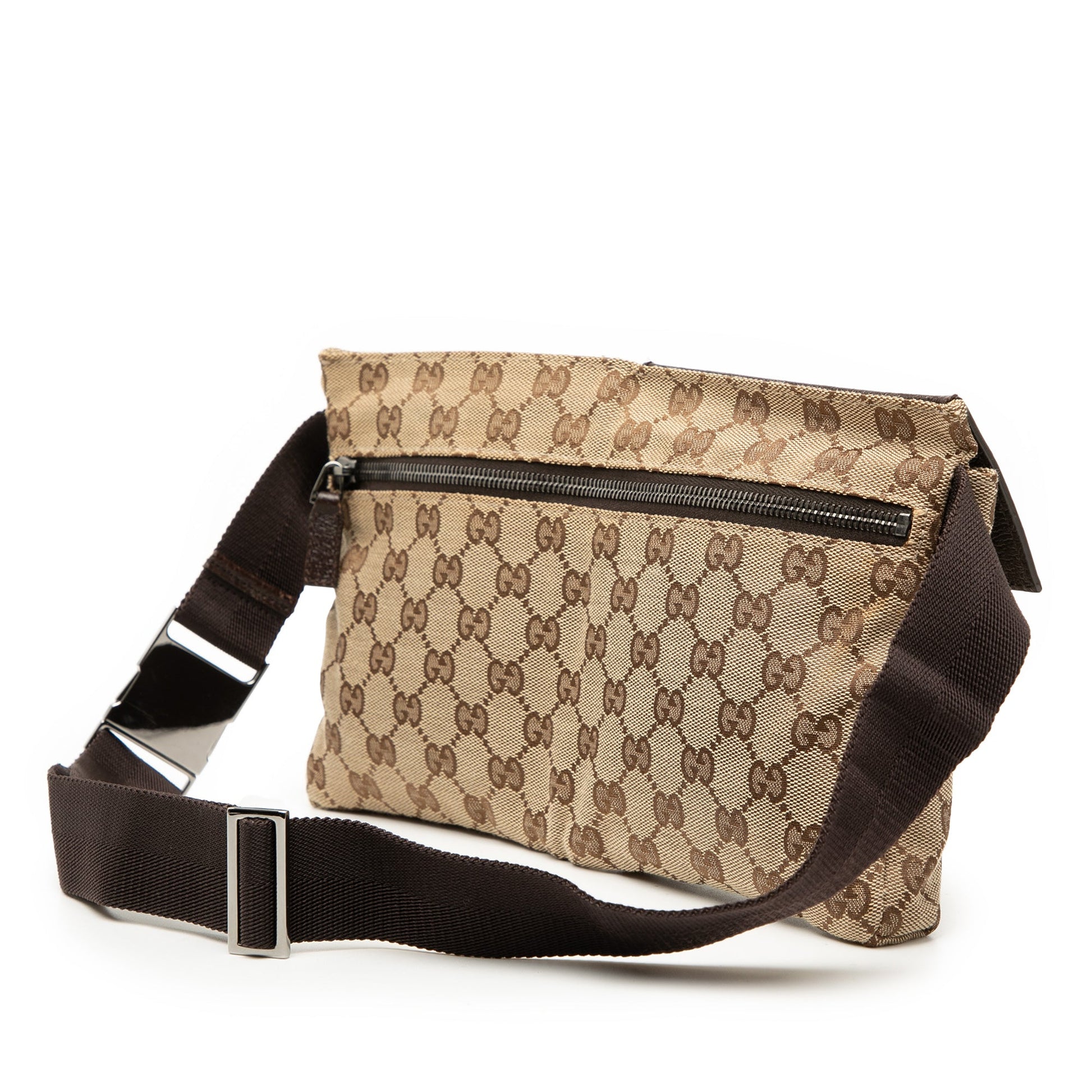 Gucci GG Canvas Double Pocket Belt Bag