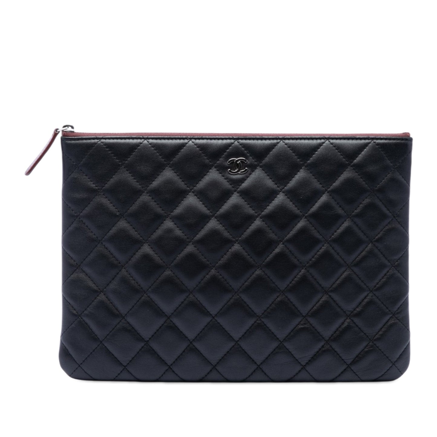Chanel Medium Quilted Lambskin O Case Clutch