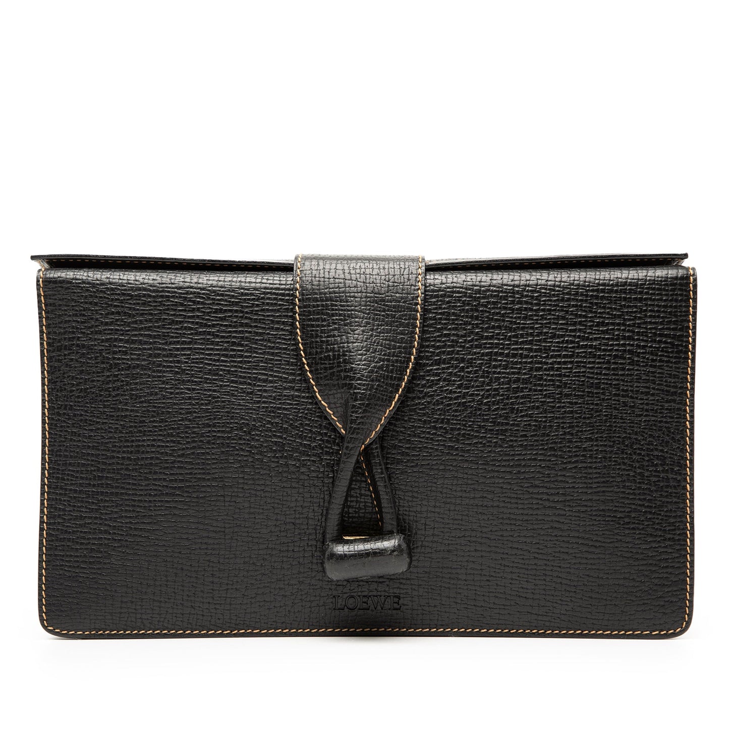 LOEWE Leather Toggle Clutch